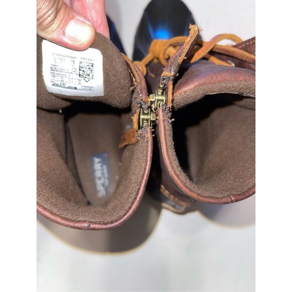 Sperry Top Sider Duck Boots Womens 7 Saltwater Brown Lace Up‎ Ankle Top STS91176 - Picture 6 of 9